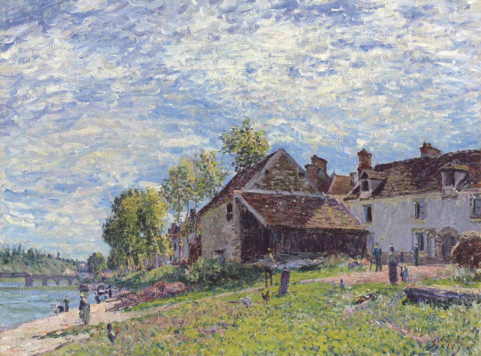 乡村生活场景主题 - 未知名乡村画作 - 展现乡村日常宁静景象 