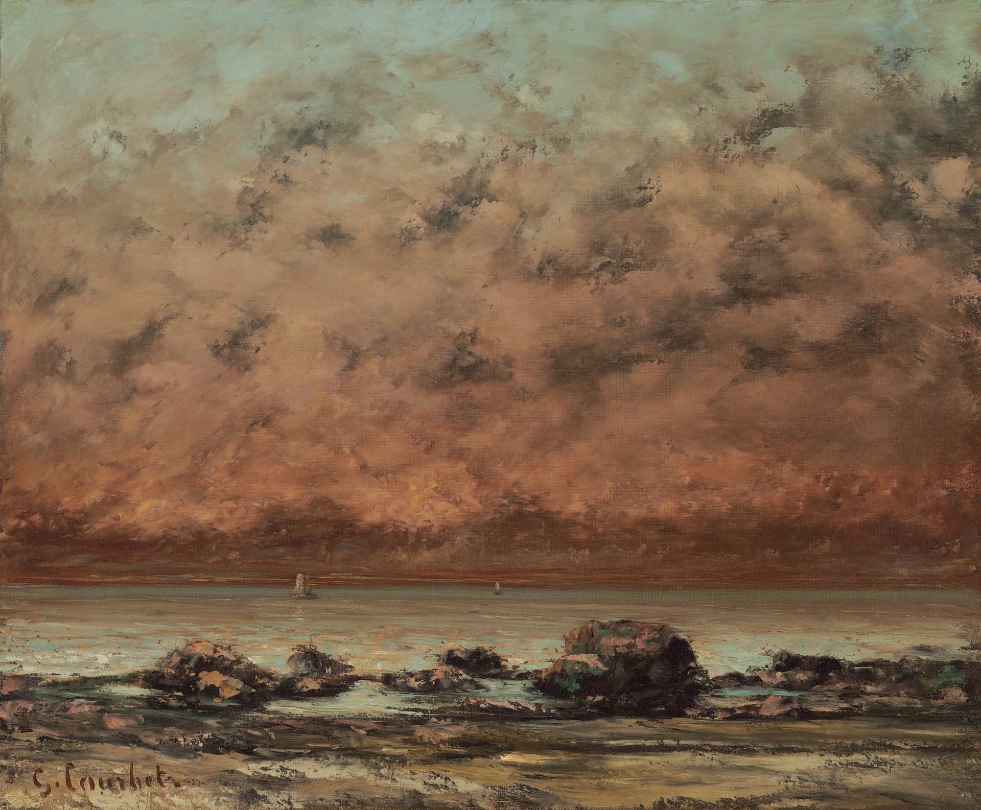 自然风景描绘主题 - 未命名海景画 - 展现海上风云变幻景致 