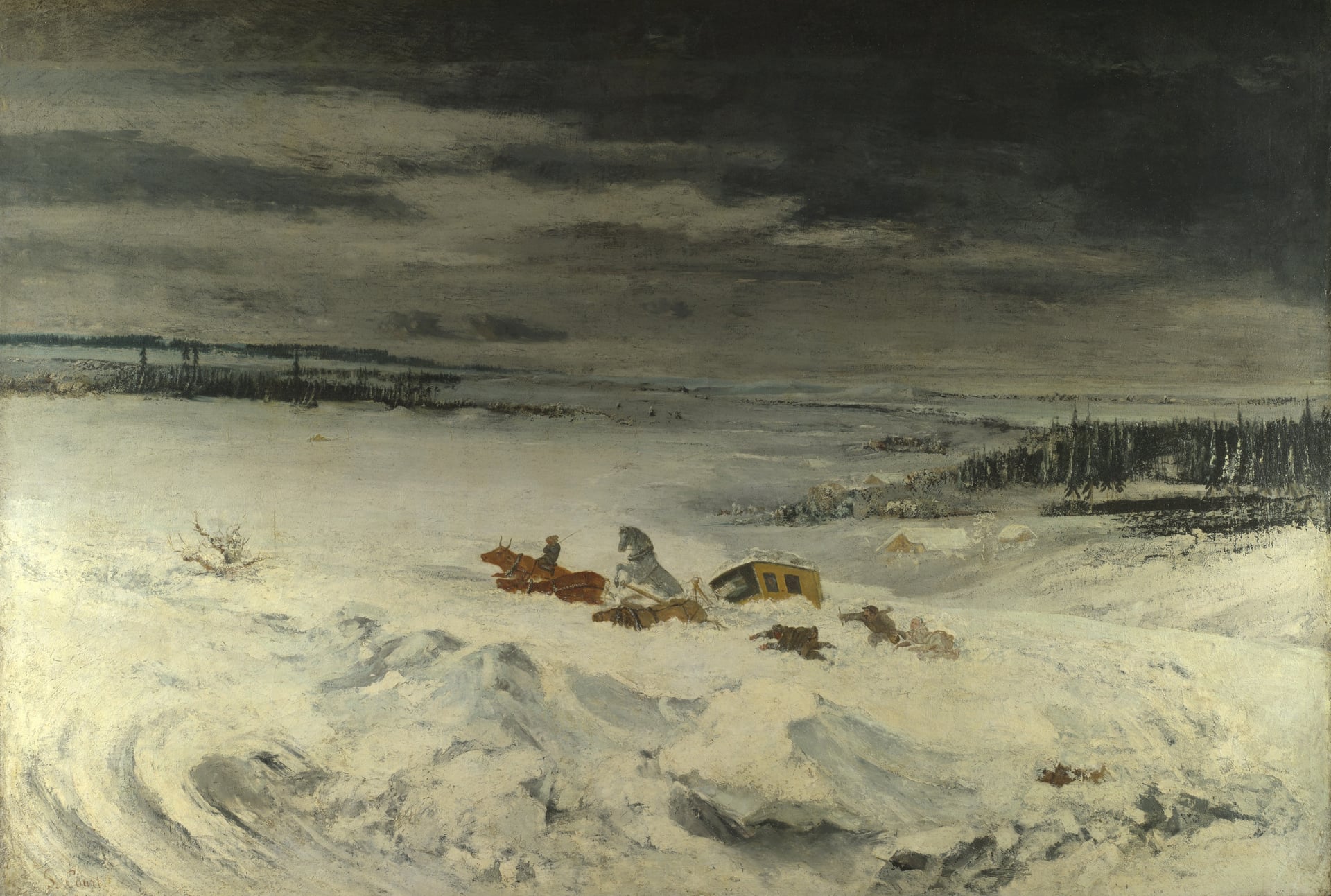 自然风景描绘主题 - 雪中行旅 - 展现冬日雪野行旅景象 