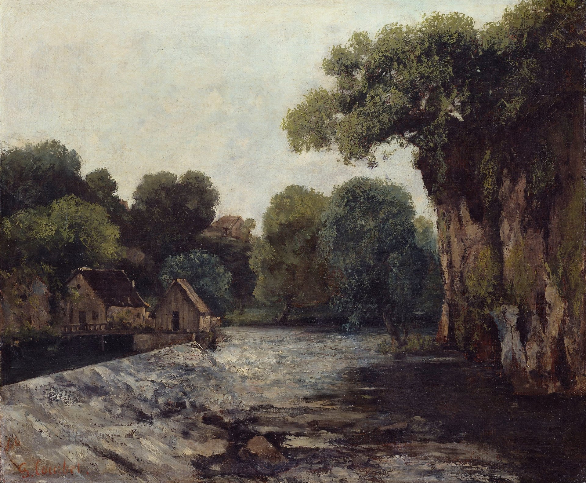 自然风景描绘主题 - 未知 - 展现河畔村落自然景致 