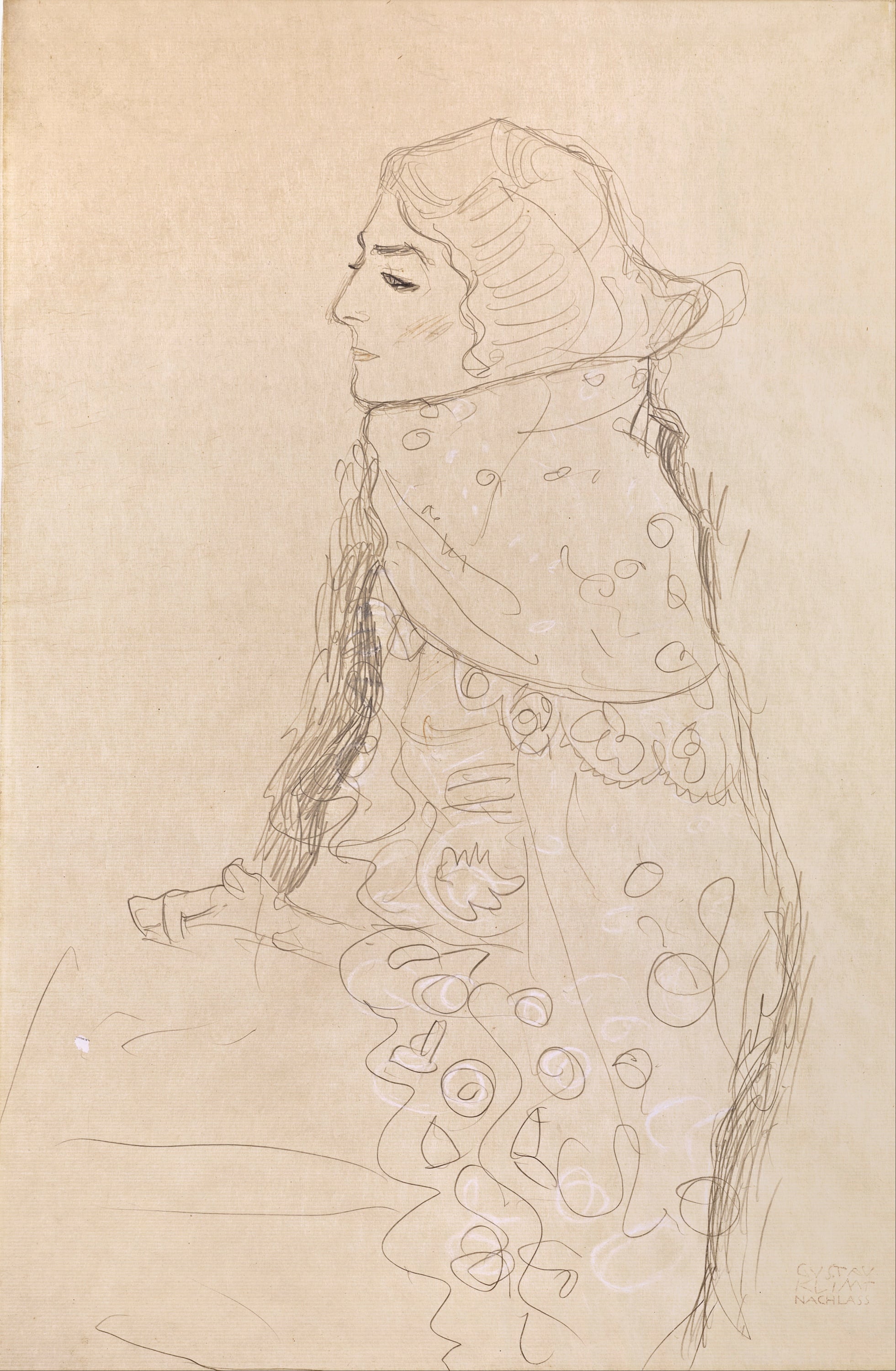 其他 - 未命名速写 - 女性侧身线条勾勒形象 