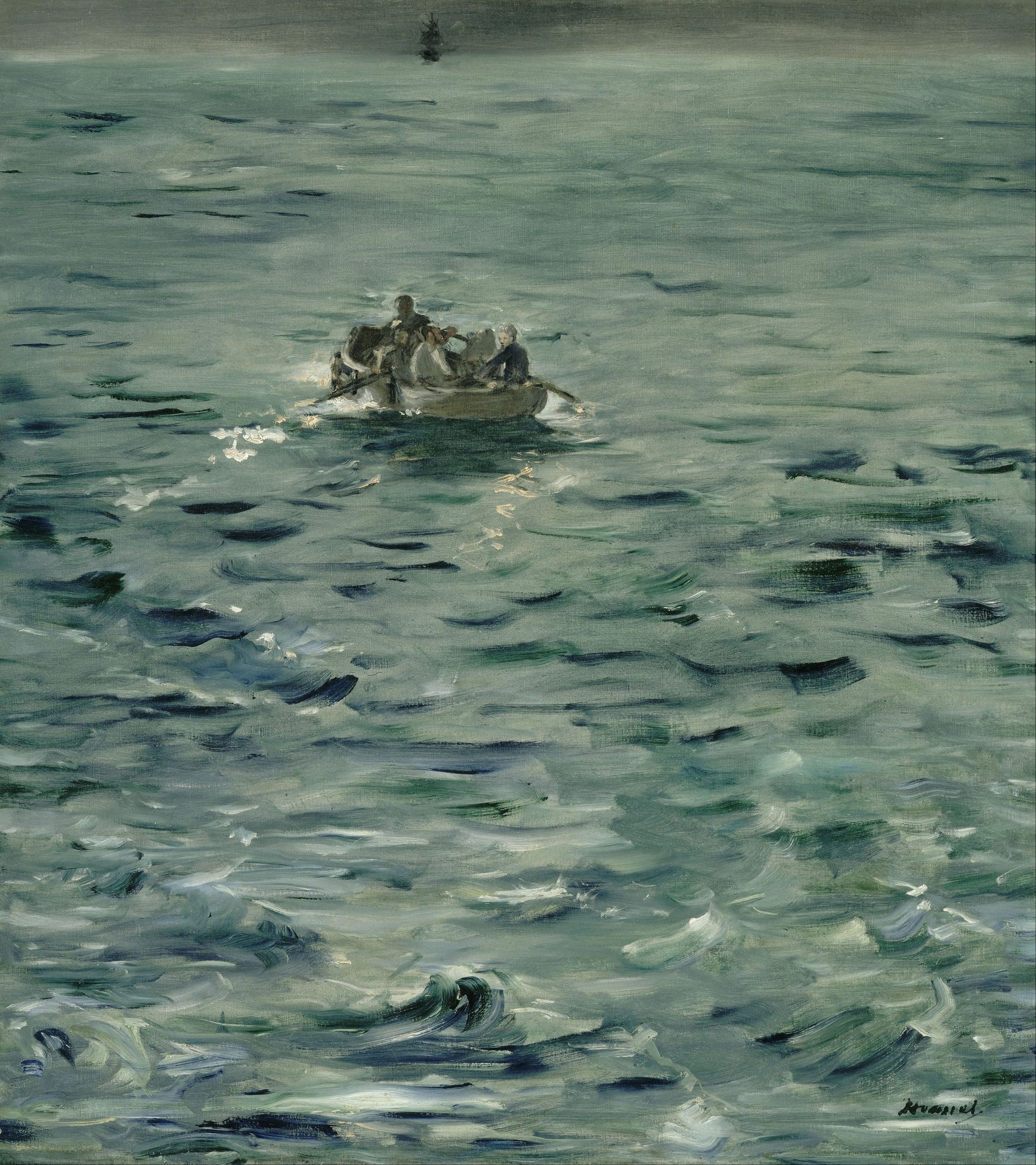 其他 - 海上小船 - 描绘海面小船与人物 