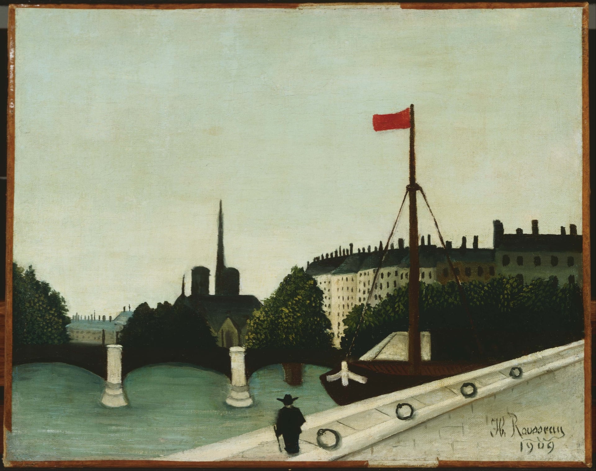 独特绘画风格主题 - 塞纳河景象 - 展现河畔城市独特景致 