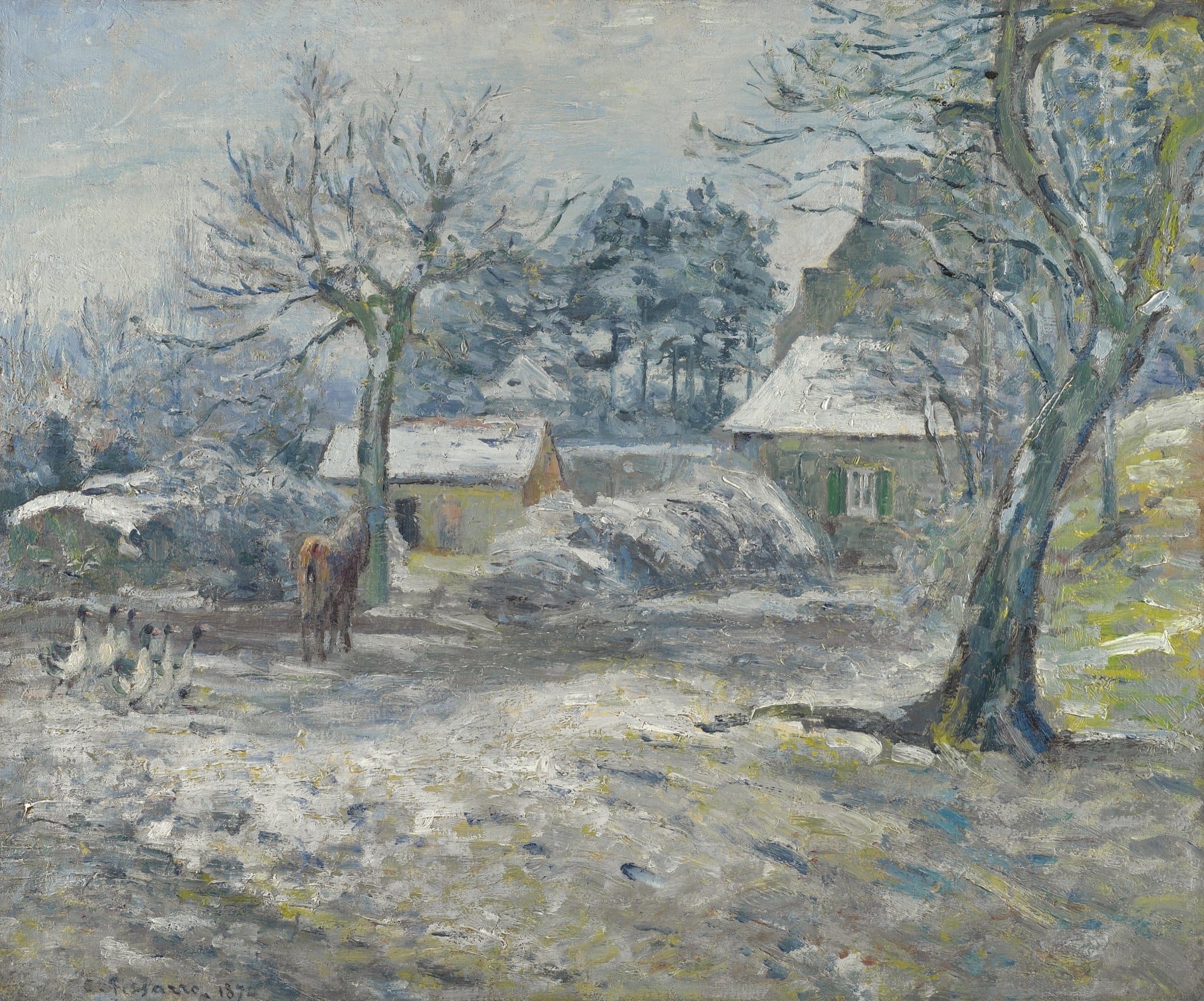 四季变化特征主题 - 雪中乡村景象 - 冬日乡村雪后宁静景致 