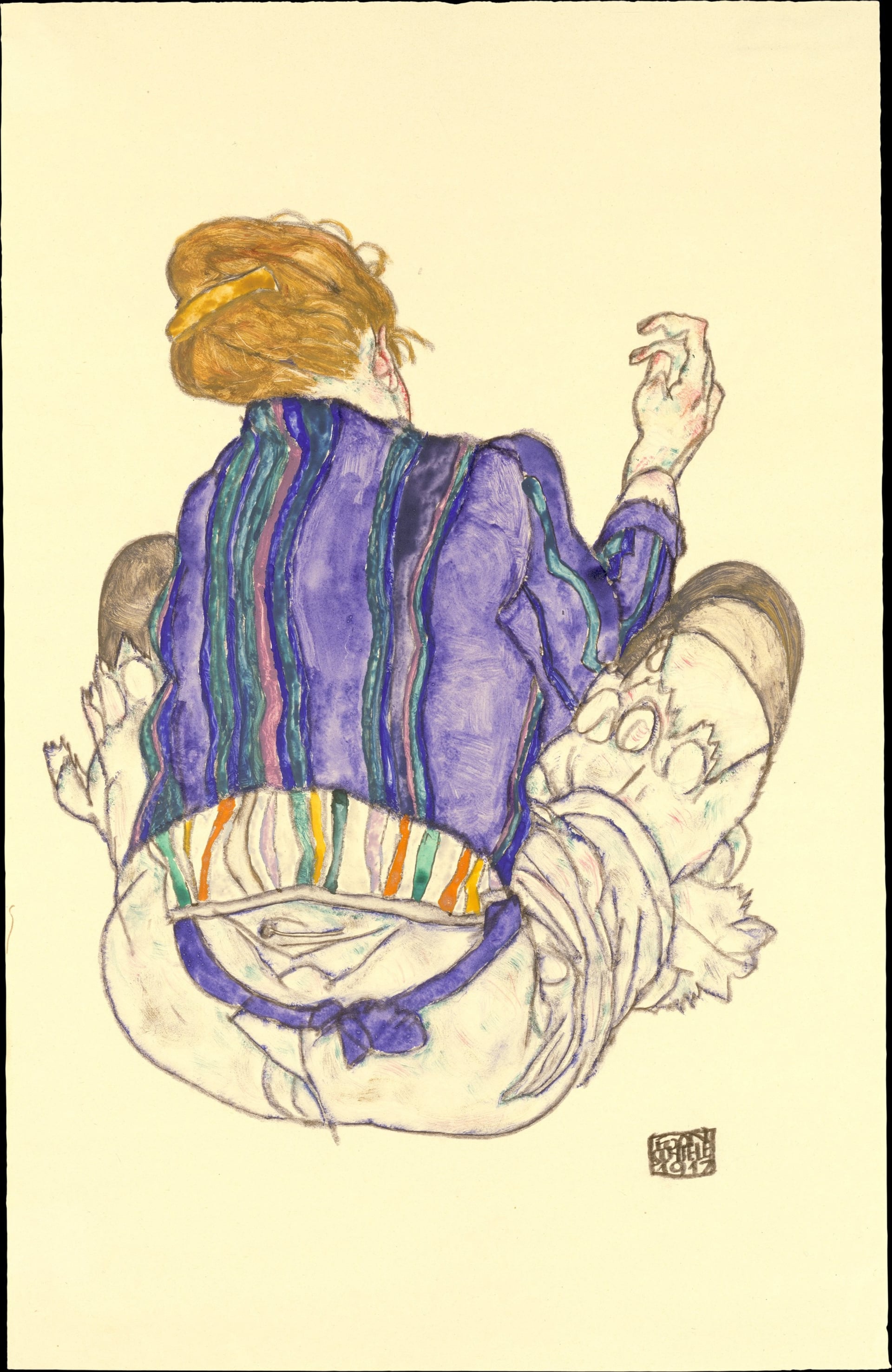 其他 - 未知名画作 - 人物姿态独特线条勾勒 