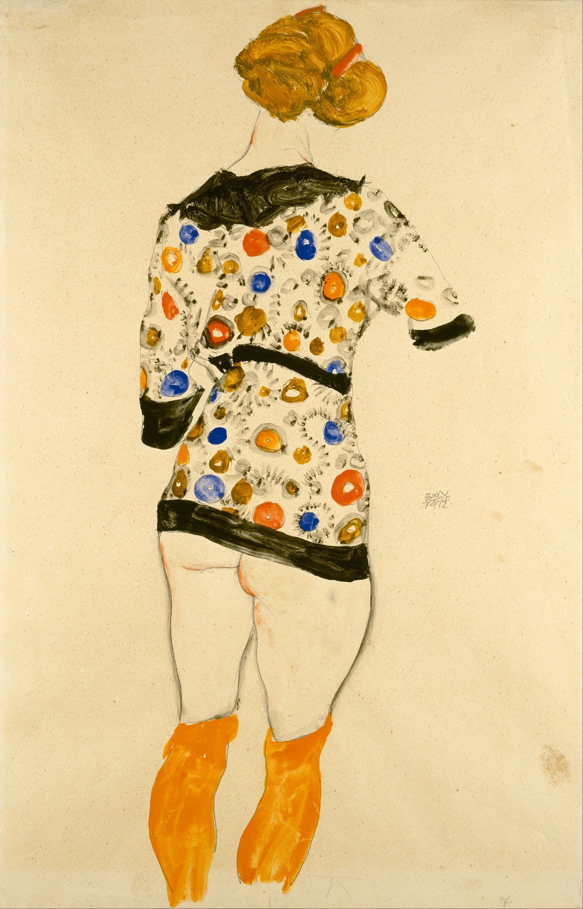 其他 - 无明确名字 - 女子背面多彩服饰画作 