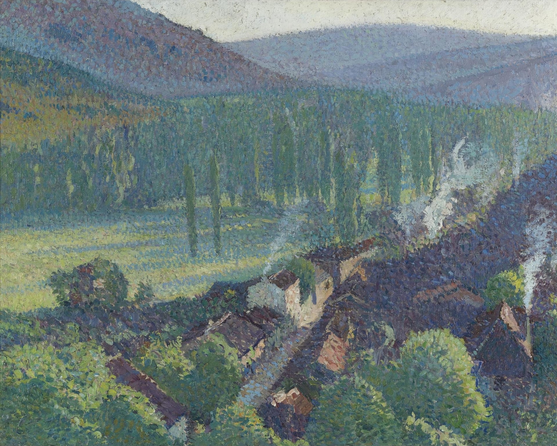风景诗意主题 - 未知画作 - 展现乡村山林自然景致 