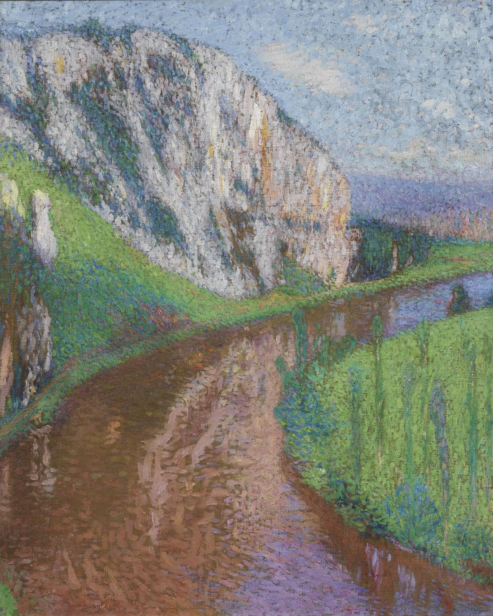 风景诗意主题 - 未知名风景画作 - 展现山间泥泞小路景致 