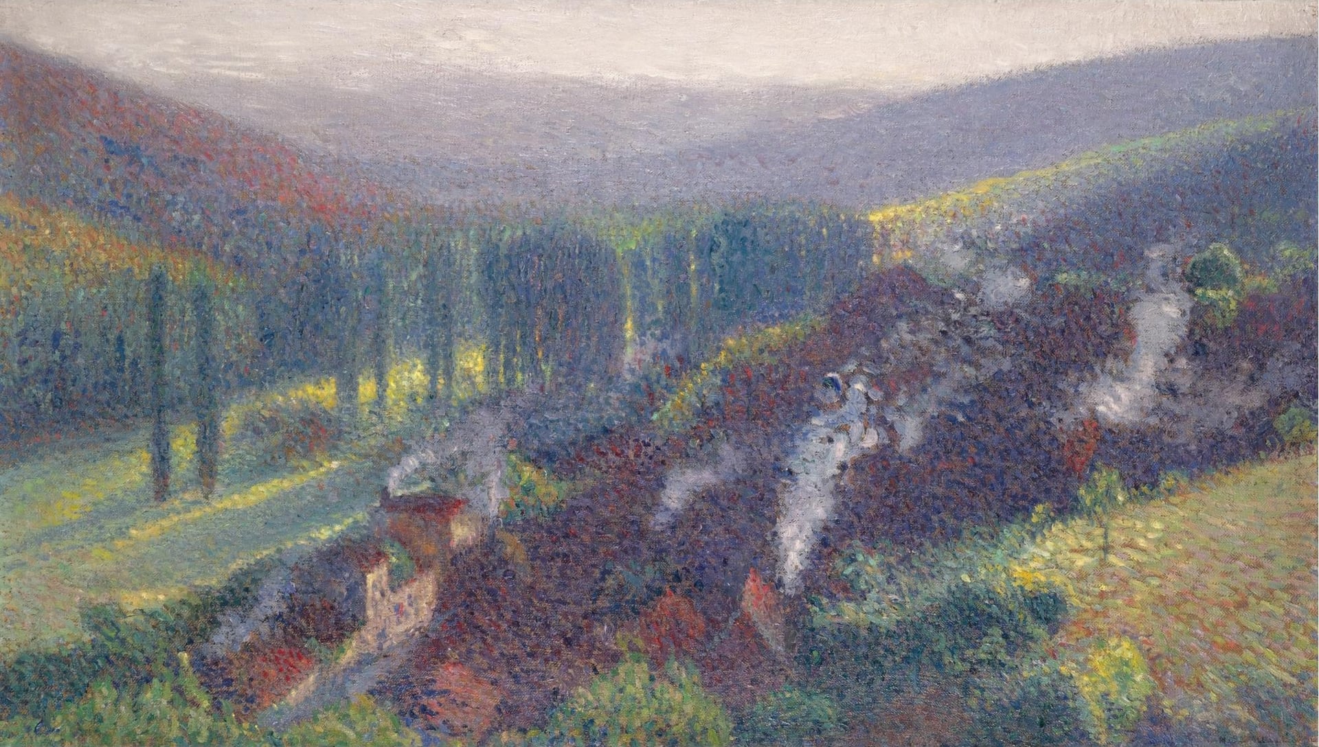 风景诗意主题 - 未知名风景画 - 展现山间村落诗意景致 