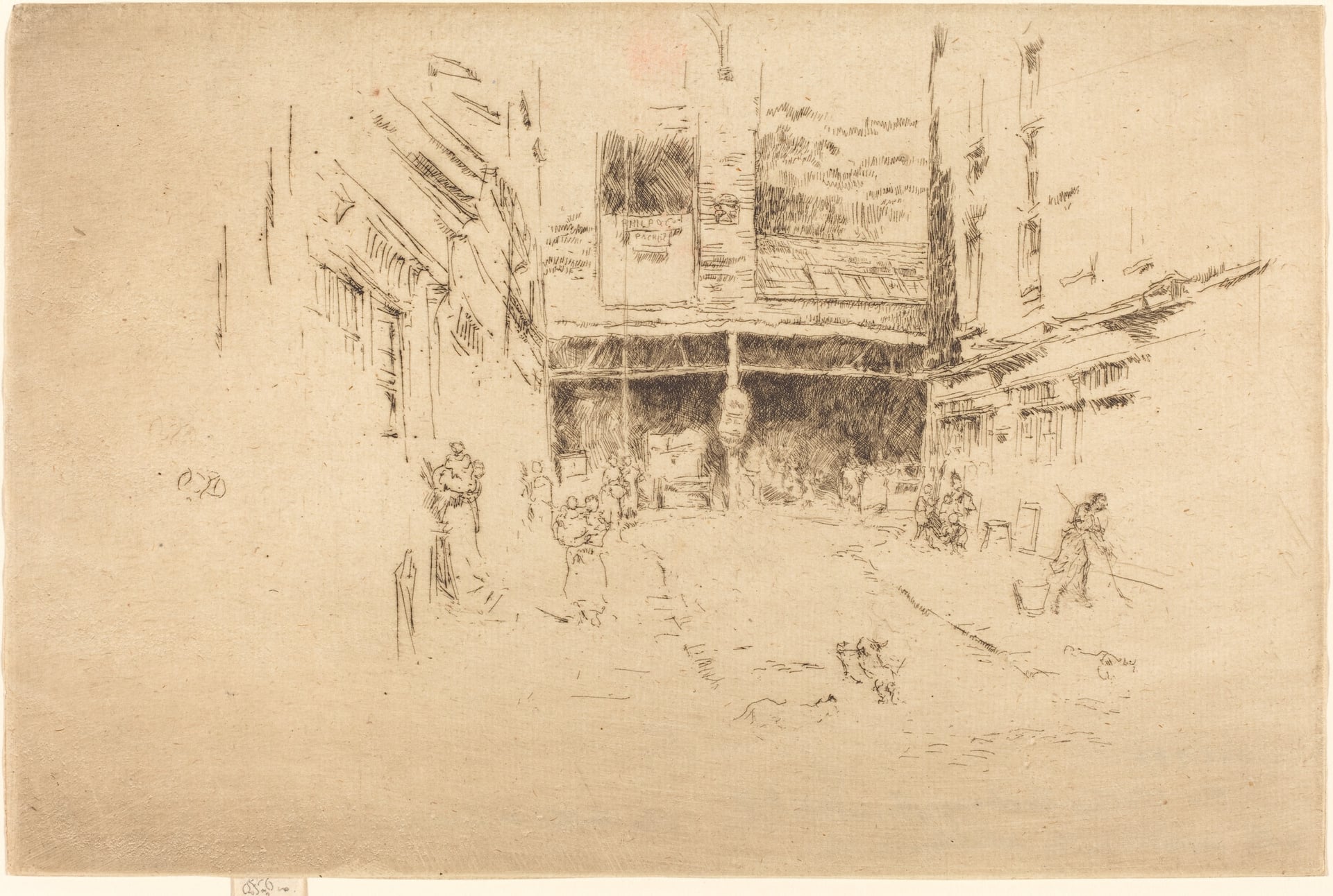 其他 - 未命名街道场景素描 - 描绘街道人物活动场景 