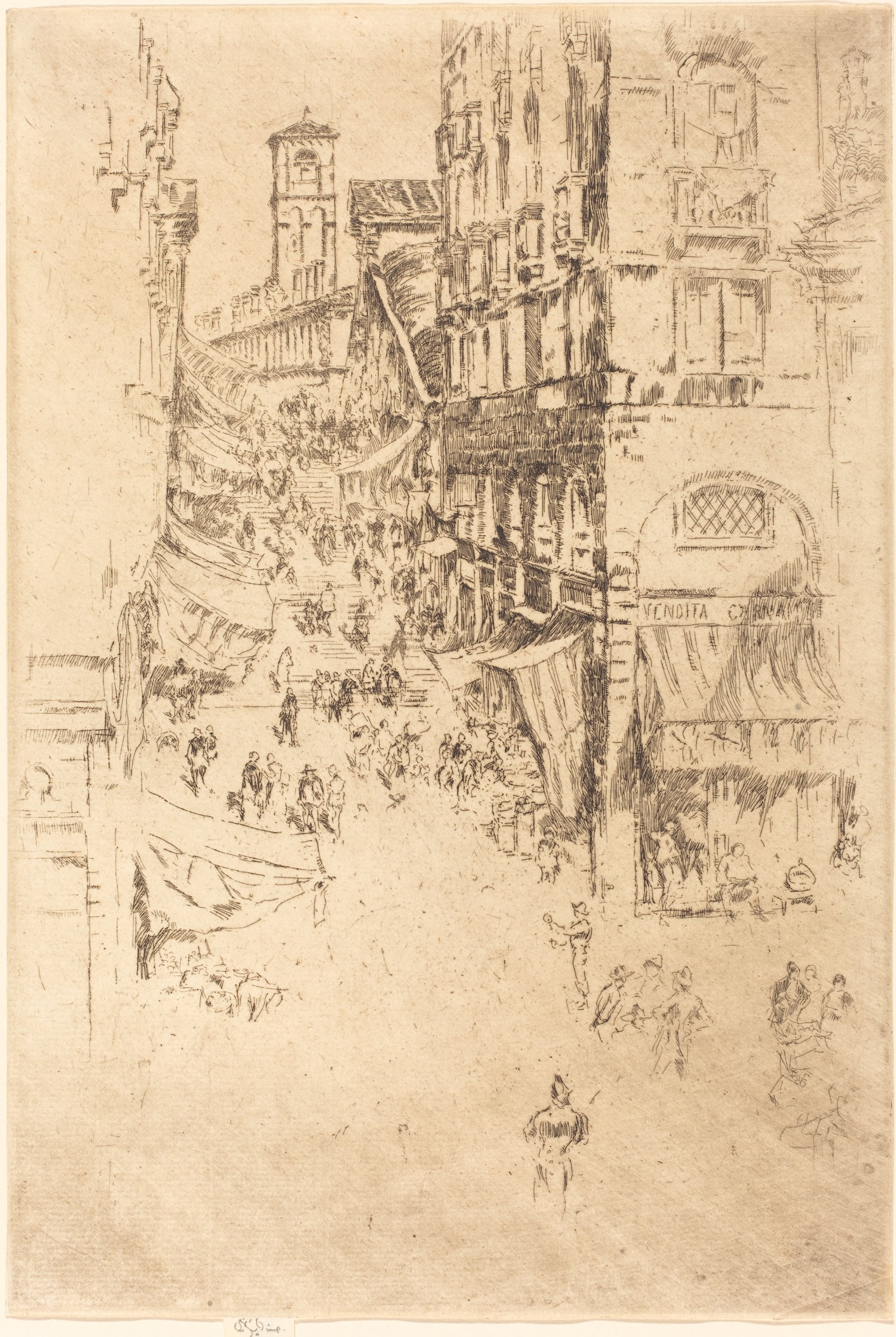 其他 - 街道场景素描 - 描绘街道人群建筑景象 