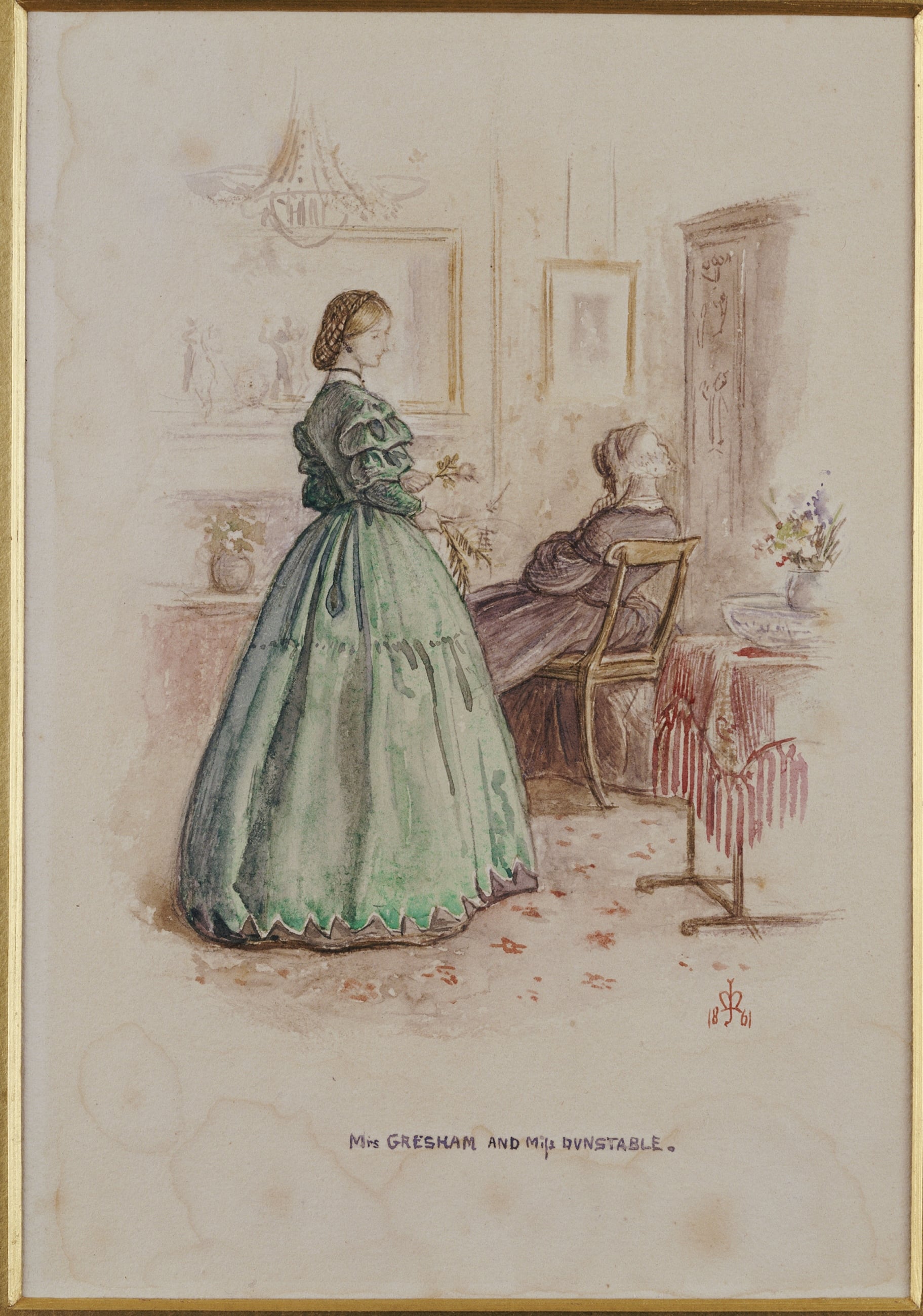 文学故事场景主题 - Mrs Gresham and Miss Dunstable - 室内两位女士互动场景 