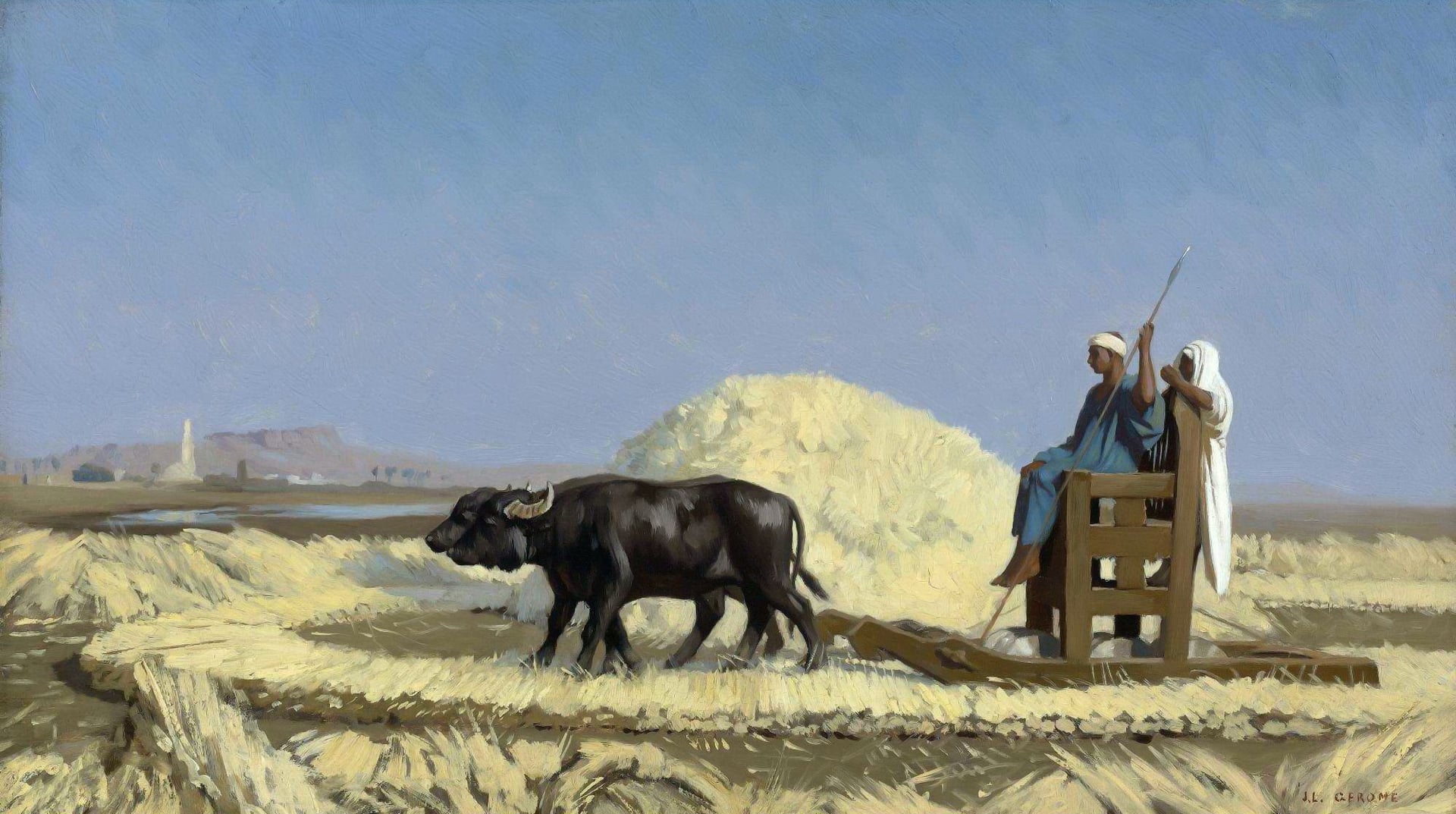 历史场景再现主题 - 未知 - 描绘古代农田劳作场景 