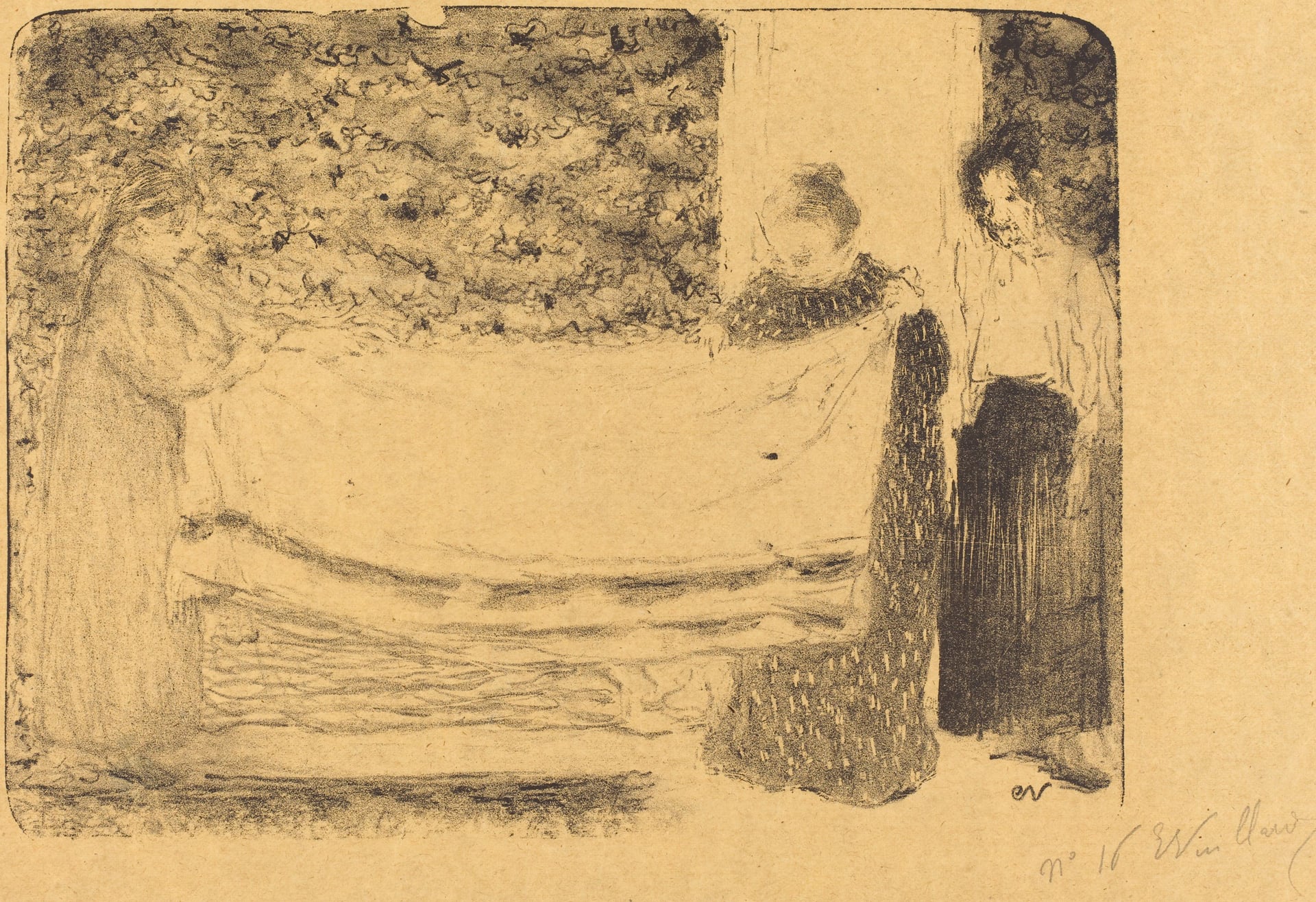 室内生活场景主题 - 晾布的人们 - 展现女性户外晾布场景 