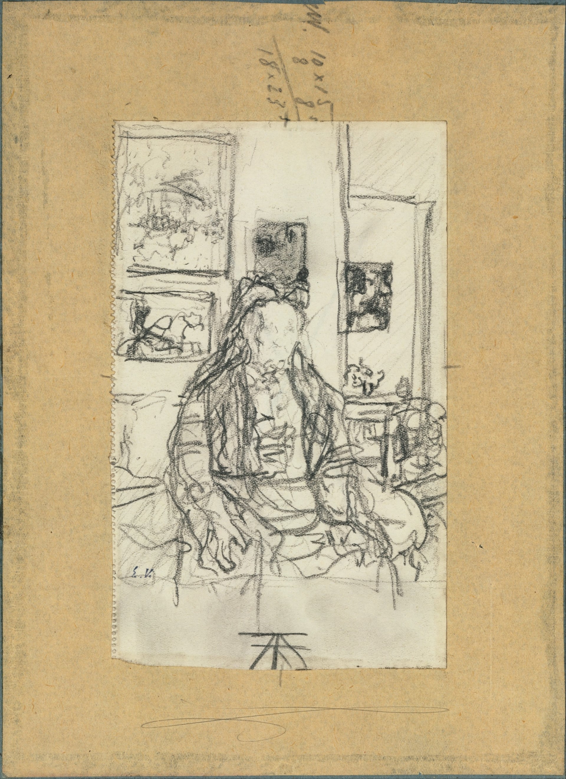 室内生活场景主题 - 无题 - 室内人物与挂画的描绘 