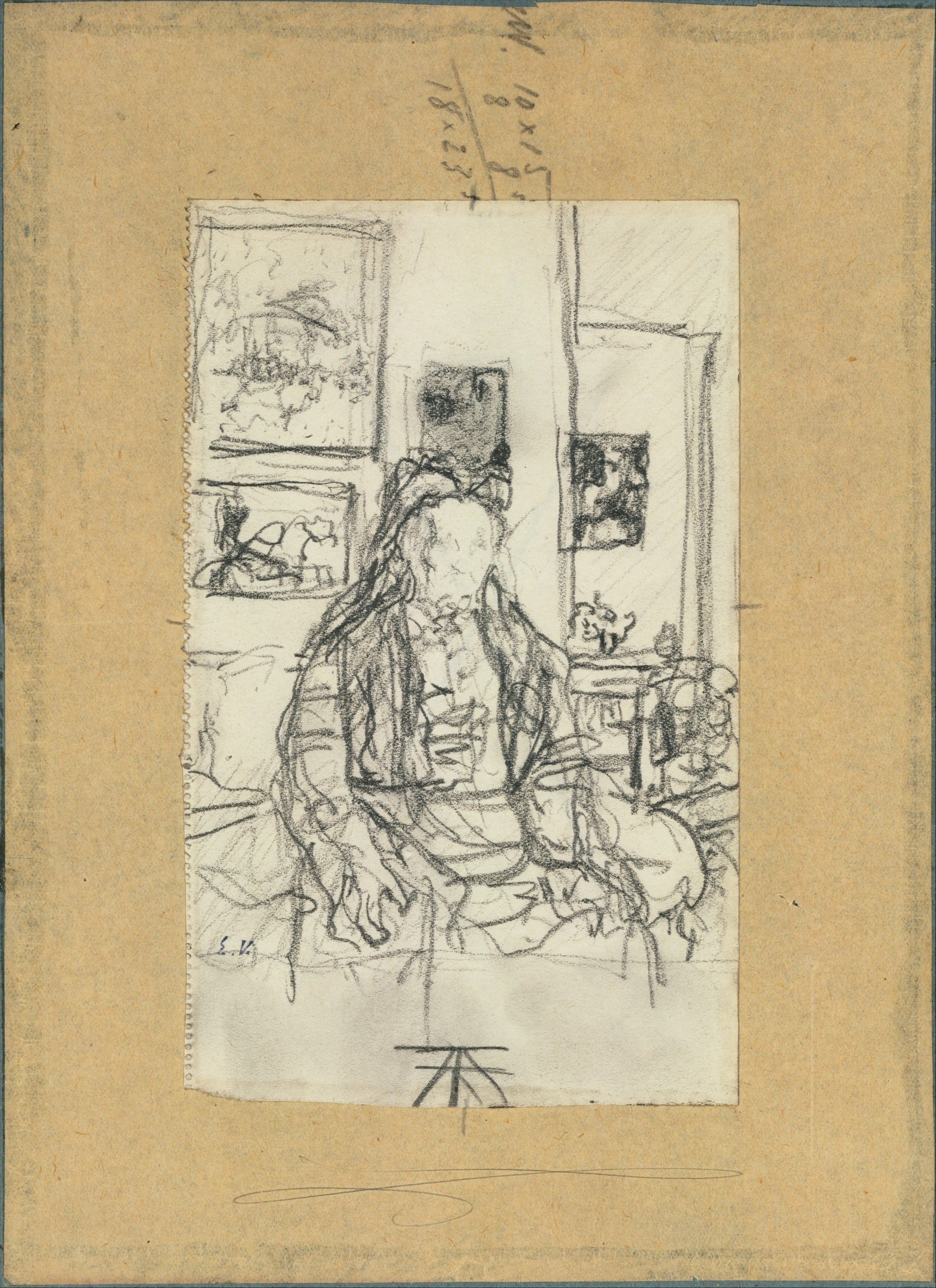 室内生活场景主题 - 无题 - 室内人物与挂画的描绘 
