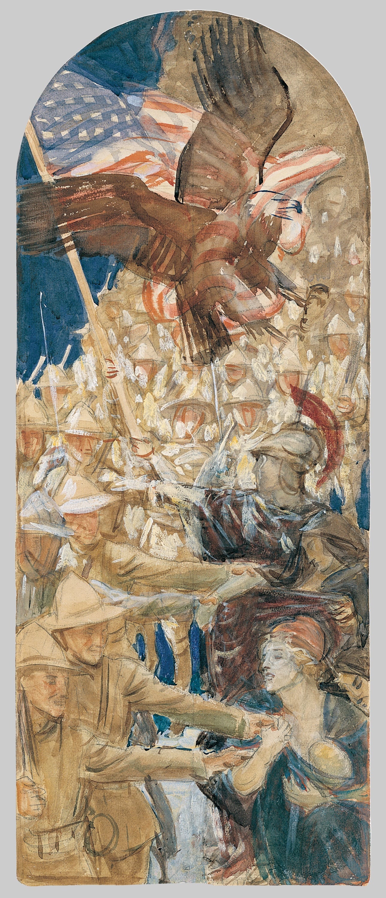 其他 - 未知 - 描绘鹰与人群场景画面 