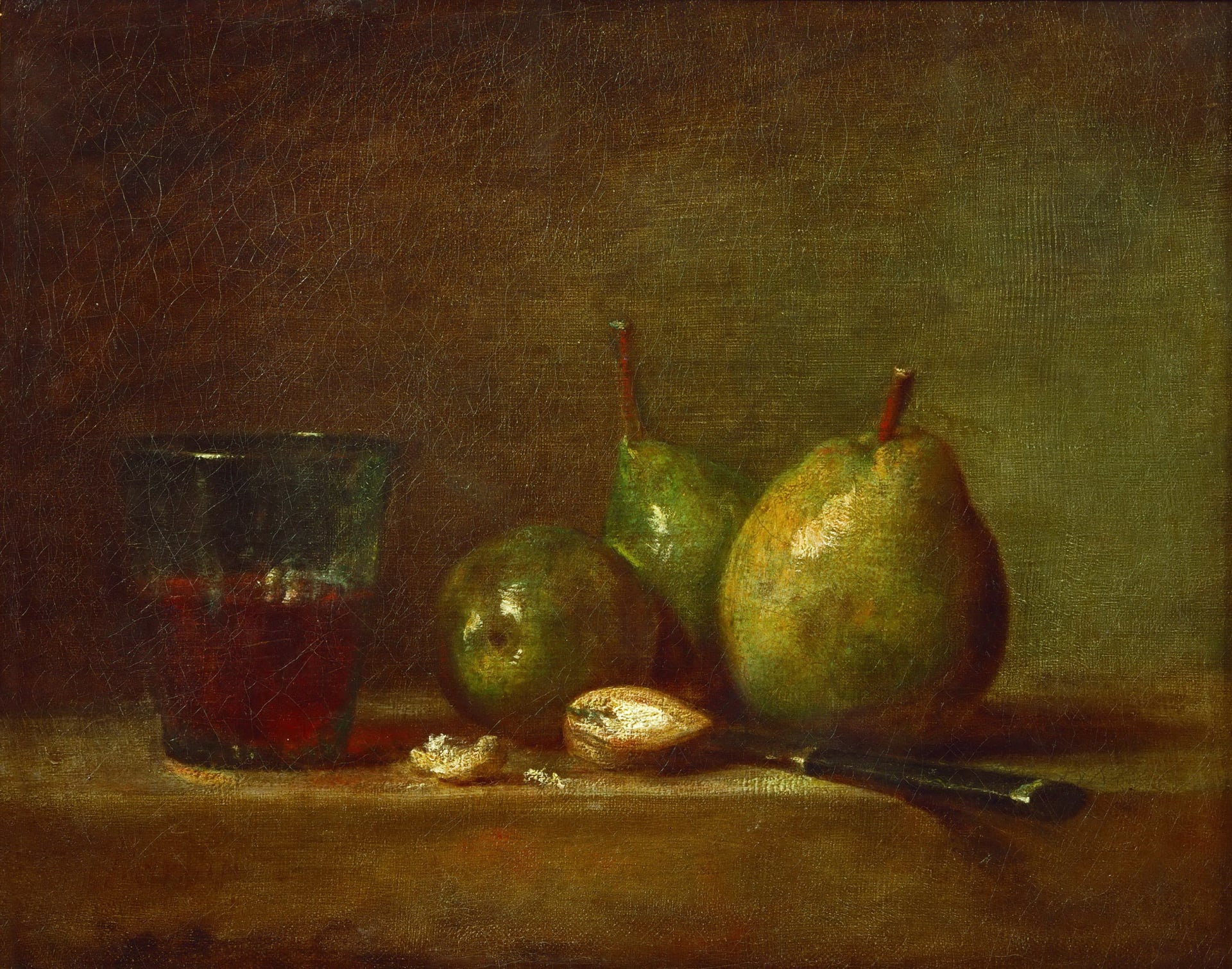 静物写实描绘主题 - 梨与饮品的静物画 - 呈现水果饮品静谧画面 