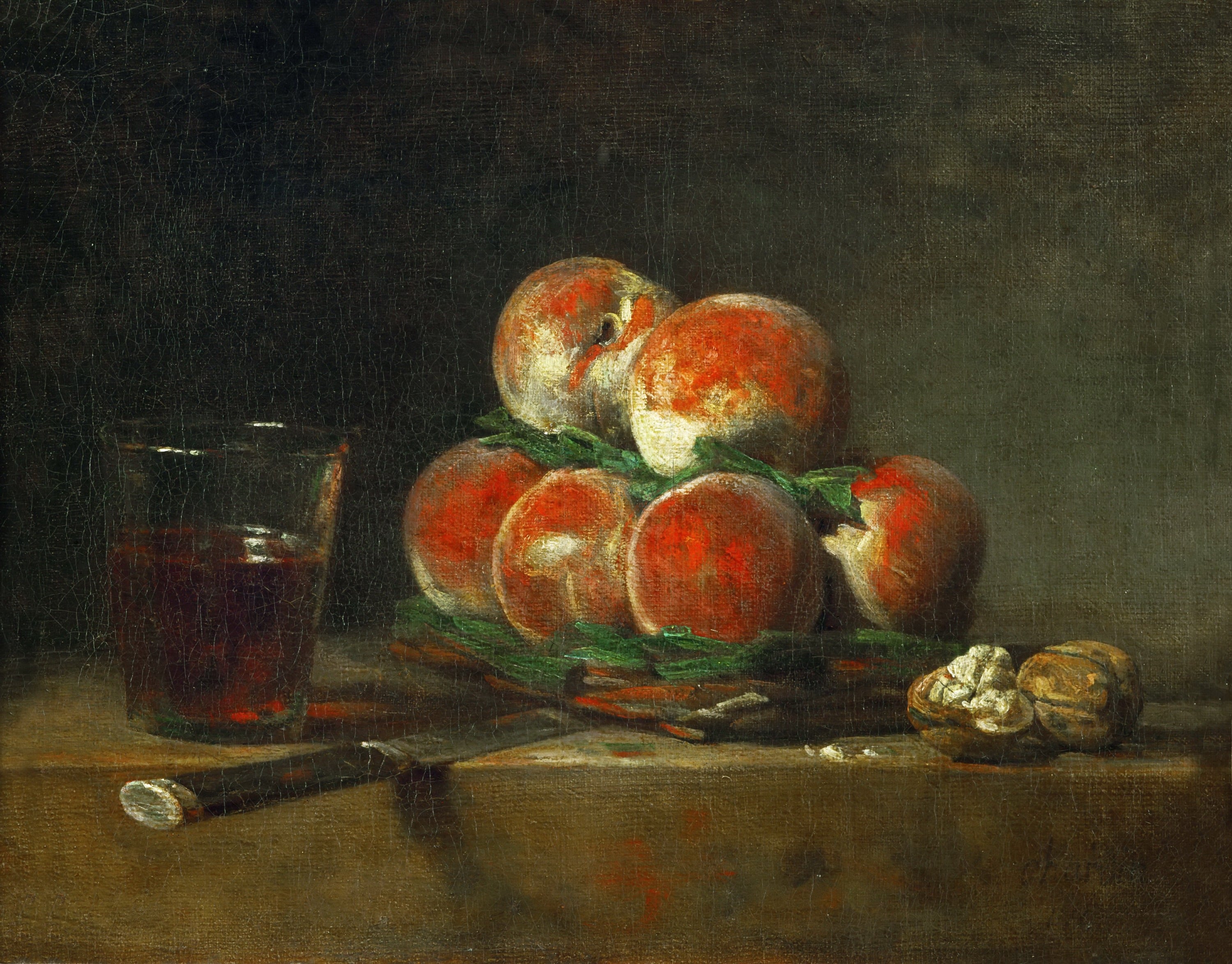 静物写实描绘主题 - 桃子与饮品静物画 - 桃子饮品等静物之呈现 