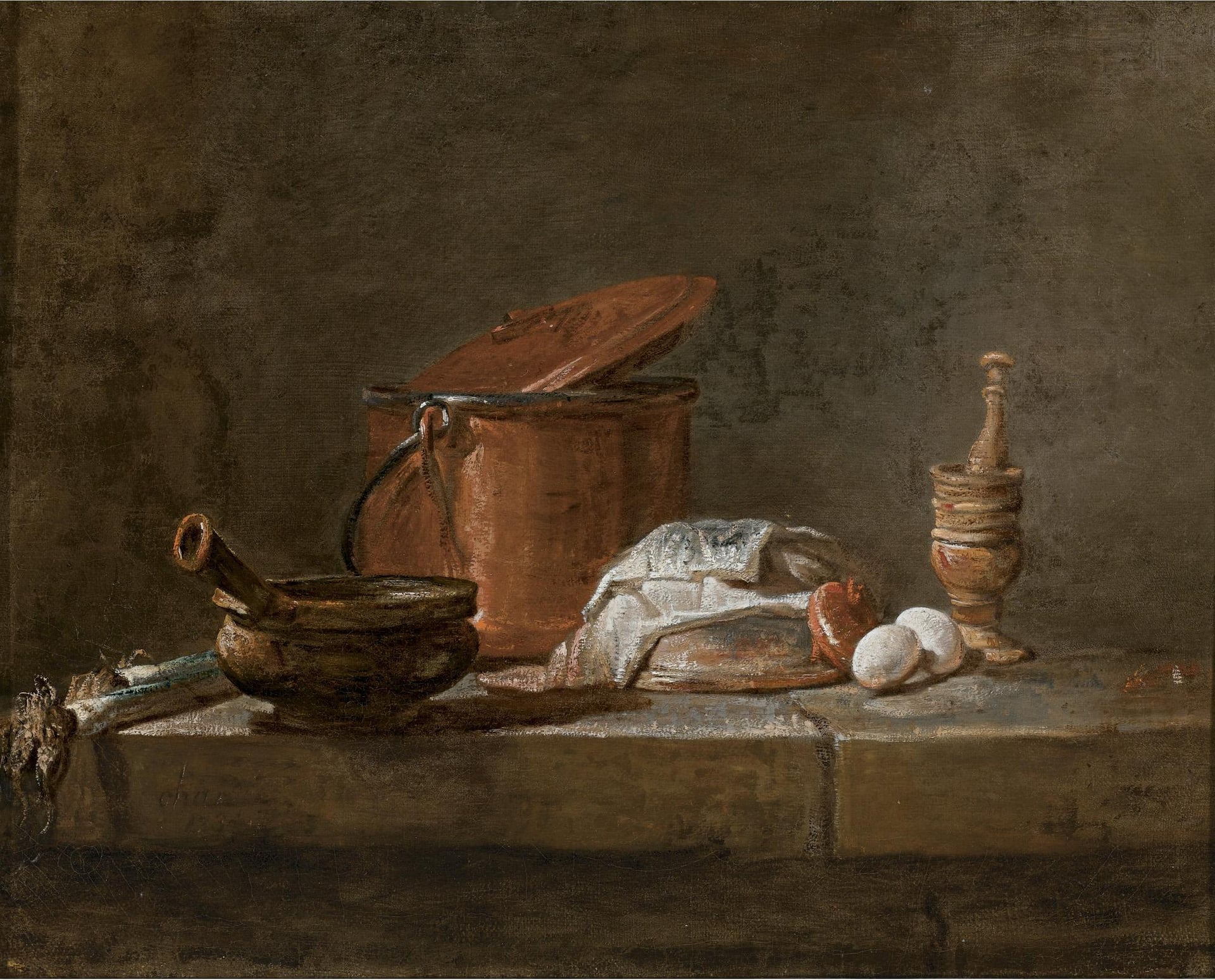 日常生活物品主题 - 静物画作 - 展示日常烹饪器具物品 