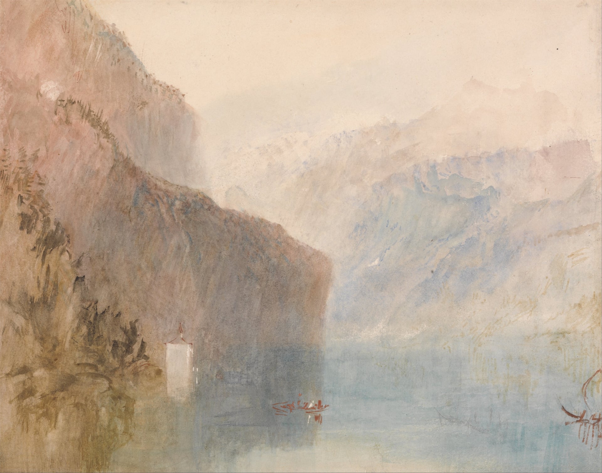 诗意氛围营造主题 - 未知名山水画作 - 淡彩绘就山水诗意之景 
