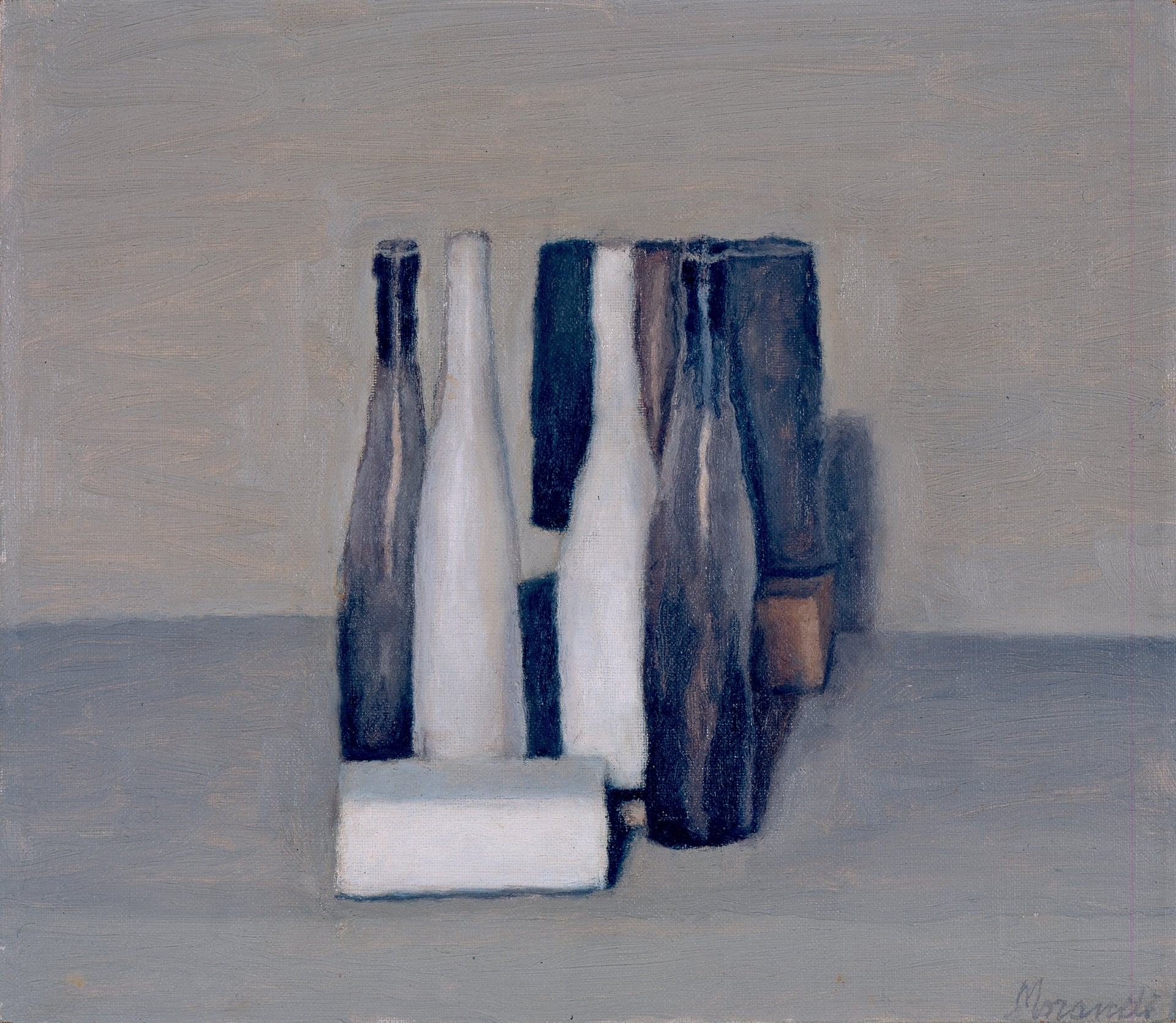 静物简约组合主题 - 瓶与盒的简约静物 - 瓶盒组合的简约静物画 