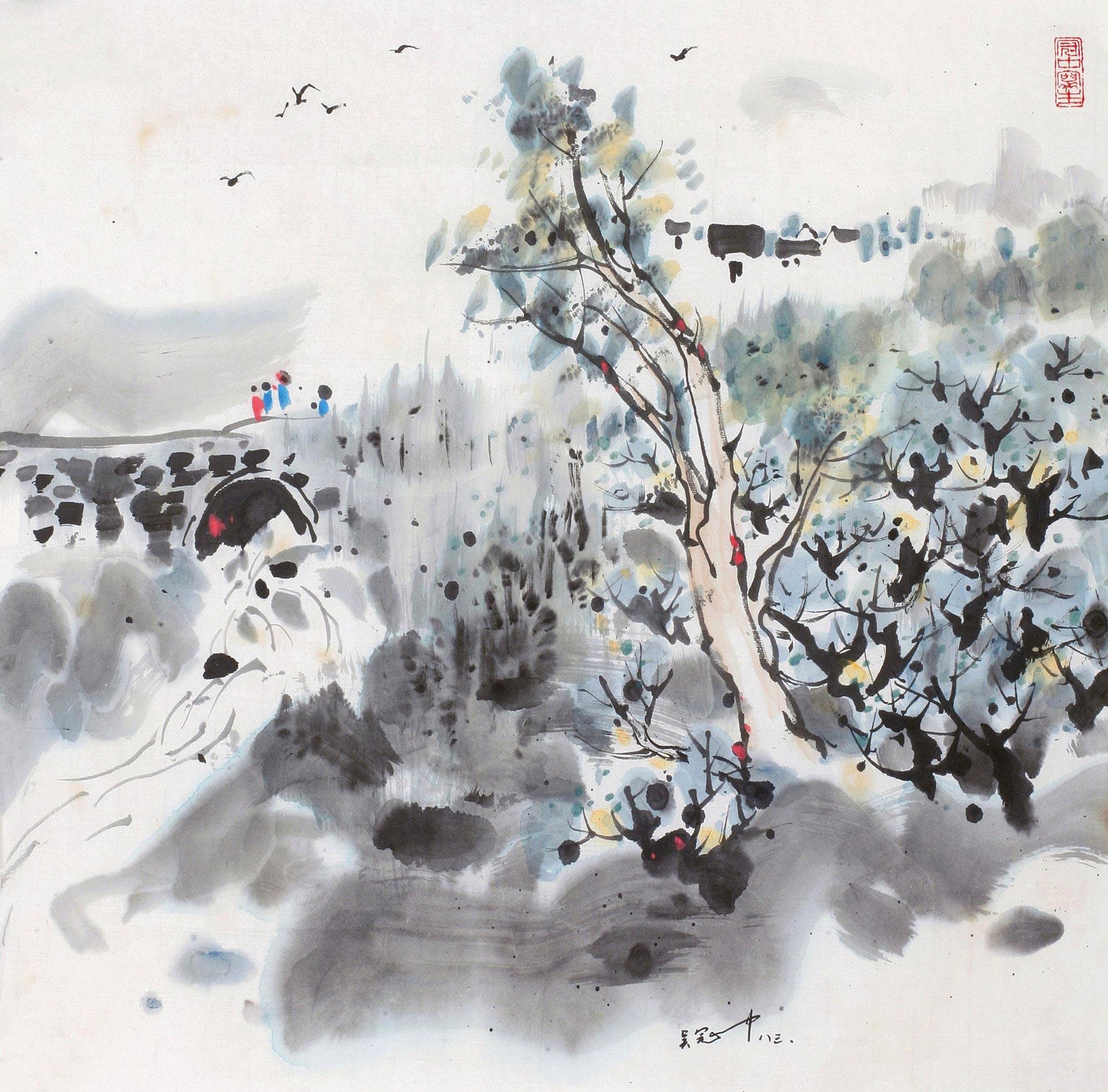 江南水乡景致主题 - 无题 - 水墨绘江南朦胧景致 