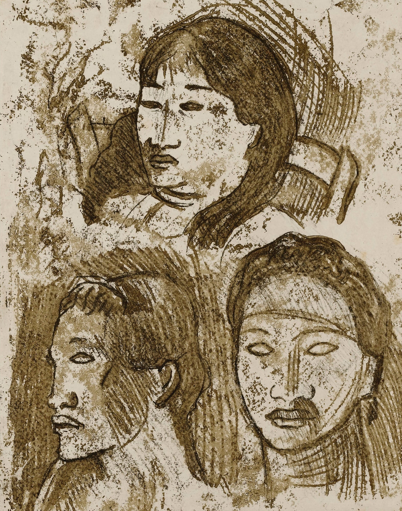 土著人物形象主题 - 未命名 - 描绘多位土著人物面貌 