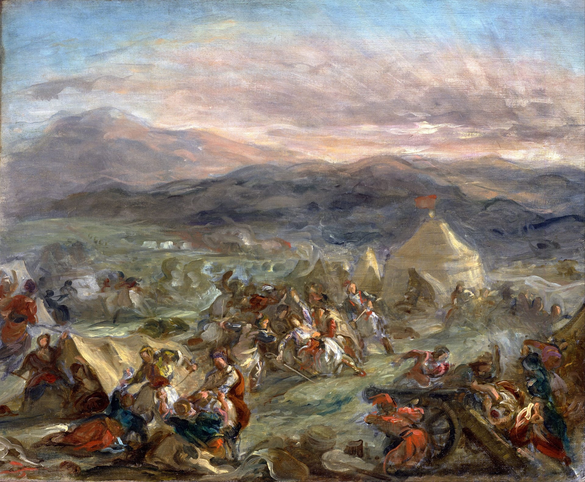 历史战争场面主题 - 未知名战争场景画 - 展现宏大战争混乱场景 