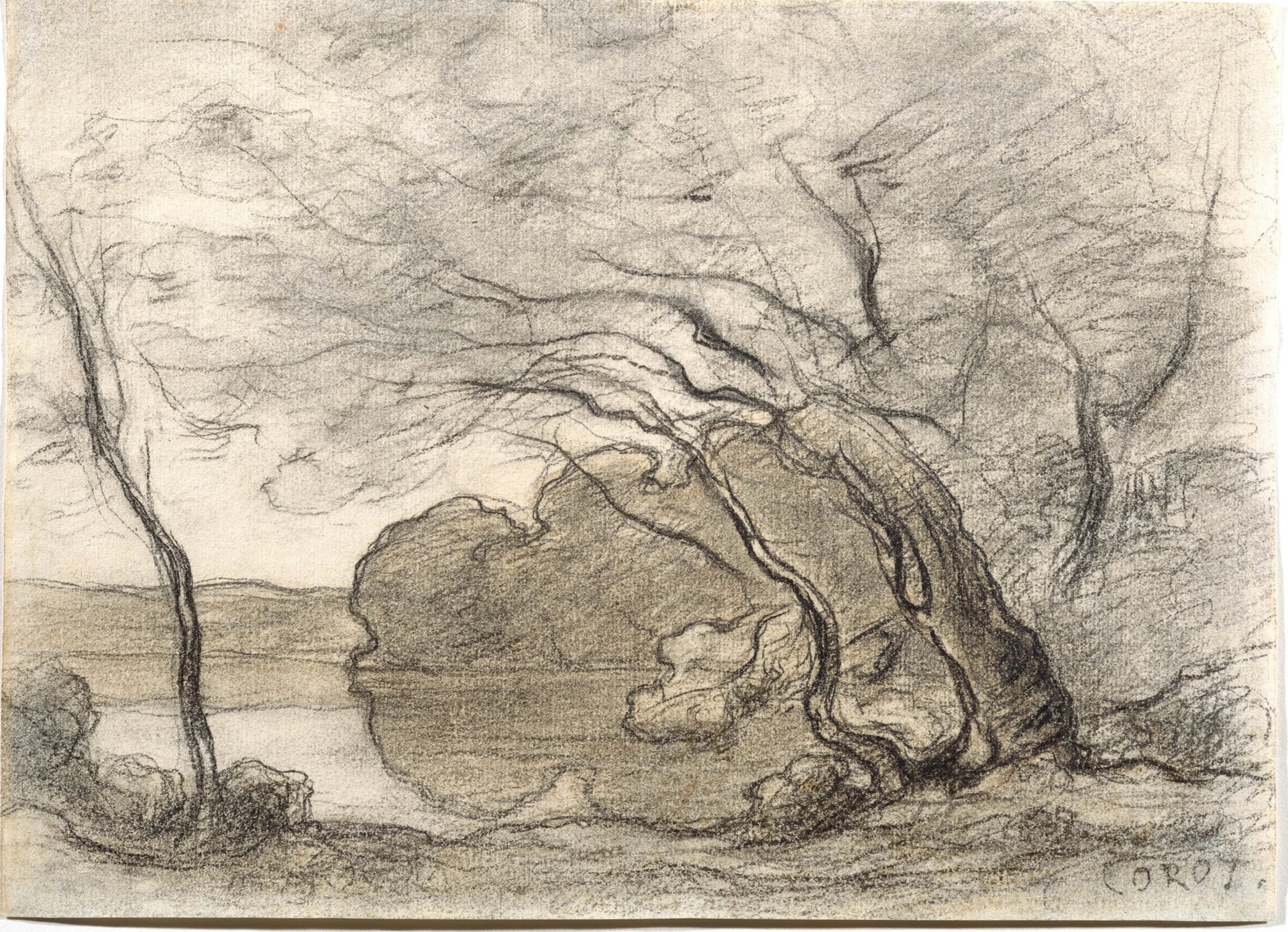 田园诗意风景主题 - 未命名风景素描 - 描绘自然风景线条之作 