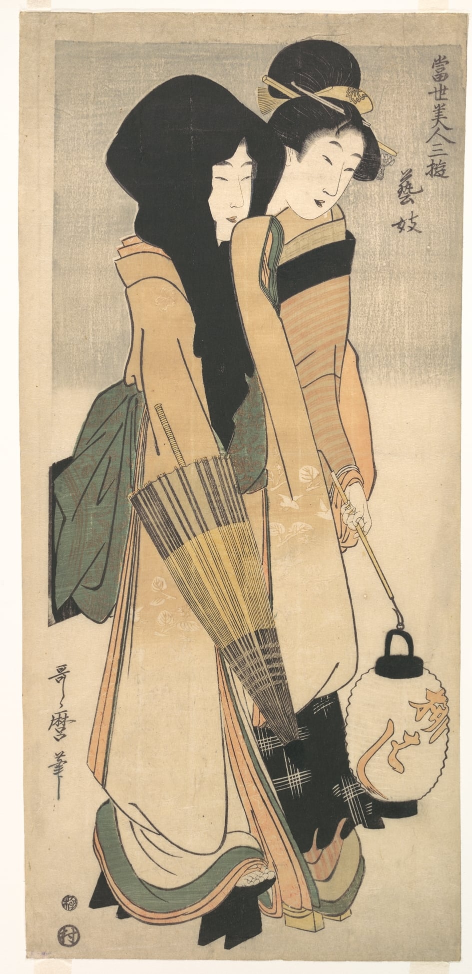 和服文化展示主题 - 当世美人三旋 - 两位和服女子优雅同行 