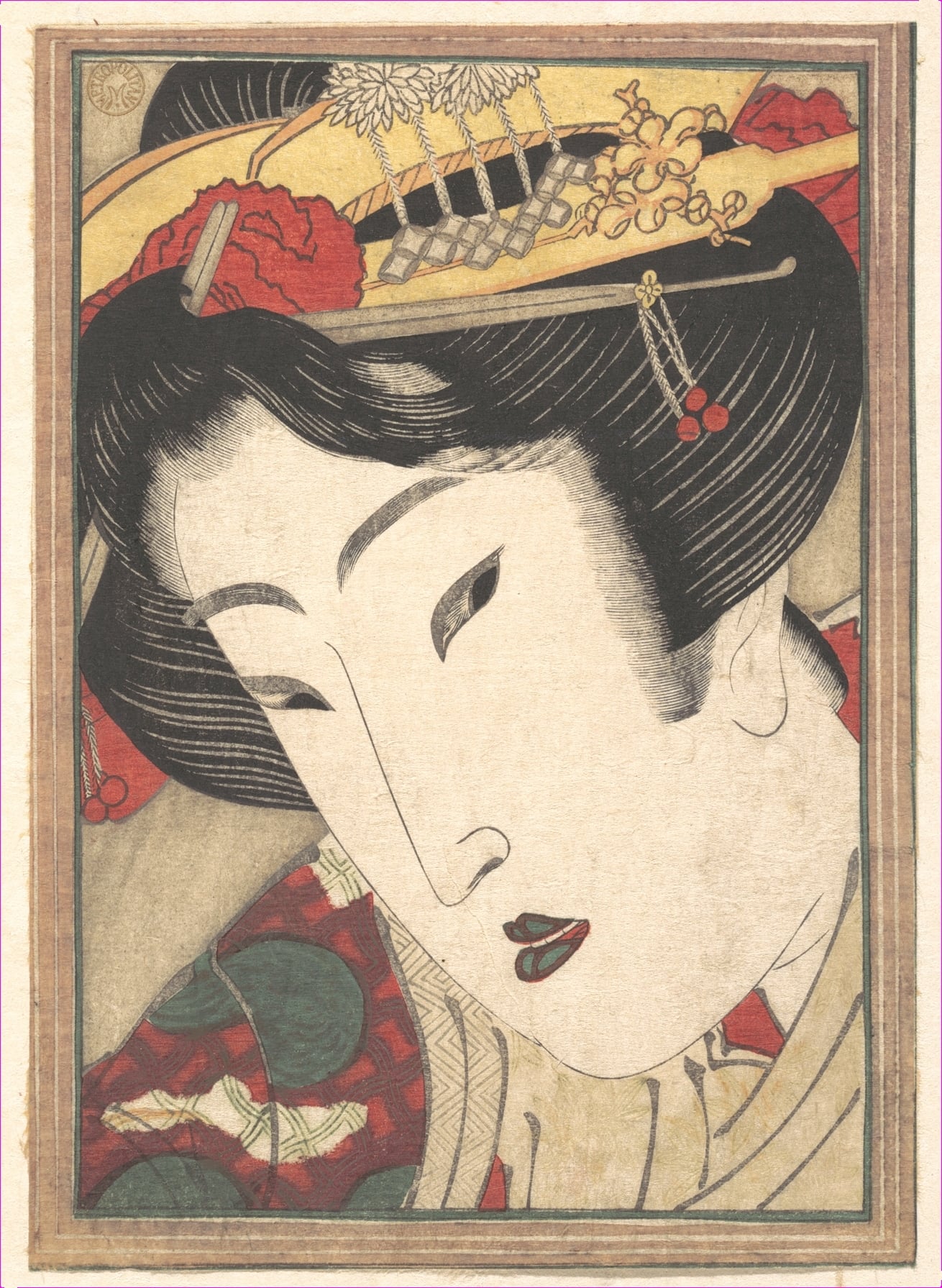 美人姿态神情主题 - 未知名浮世绘美人像 - 展现古典美人优雅神态 
