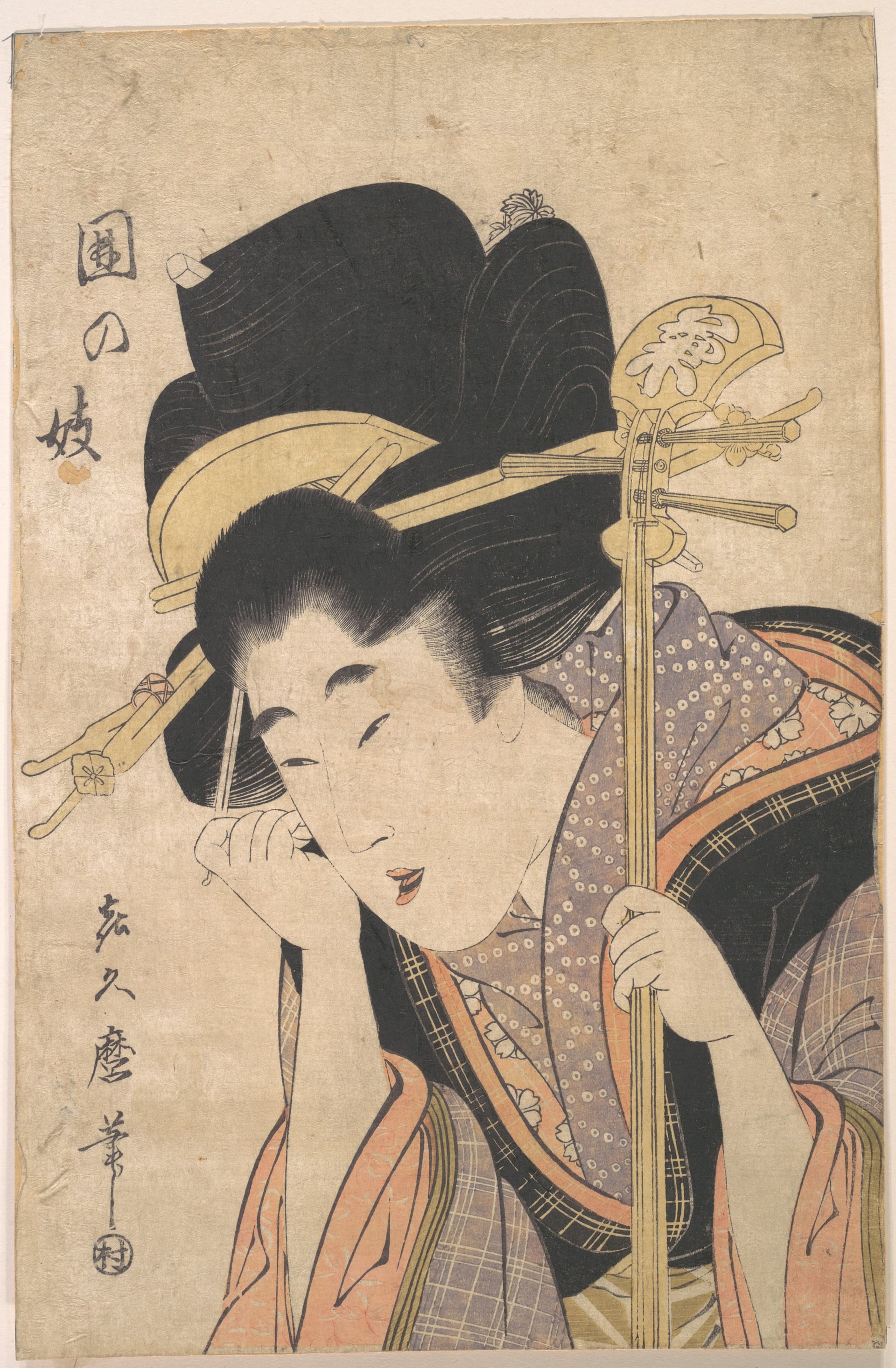 美人姿态神情主题 - 团之妓 - 持琴美人展优雅姿态 