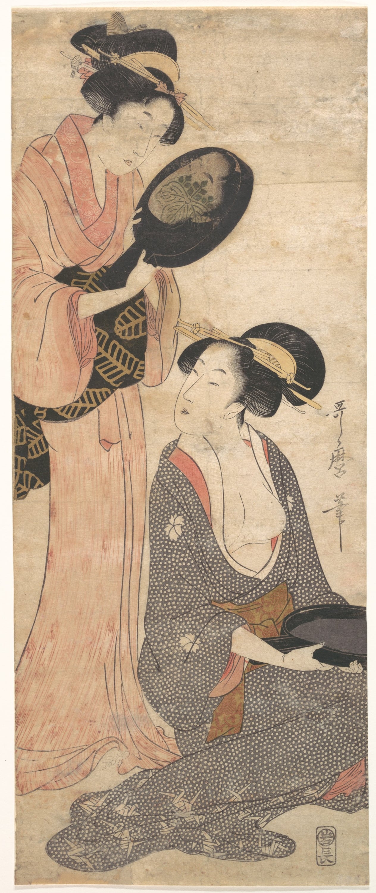 女性生活百态主题 - 未知 - 两女子着和服互动场景 