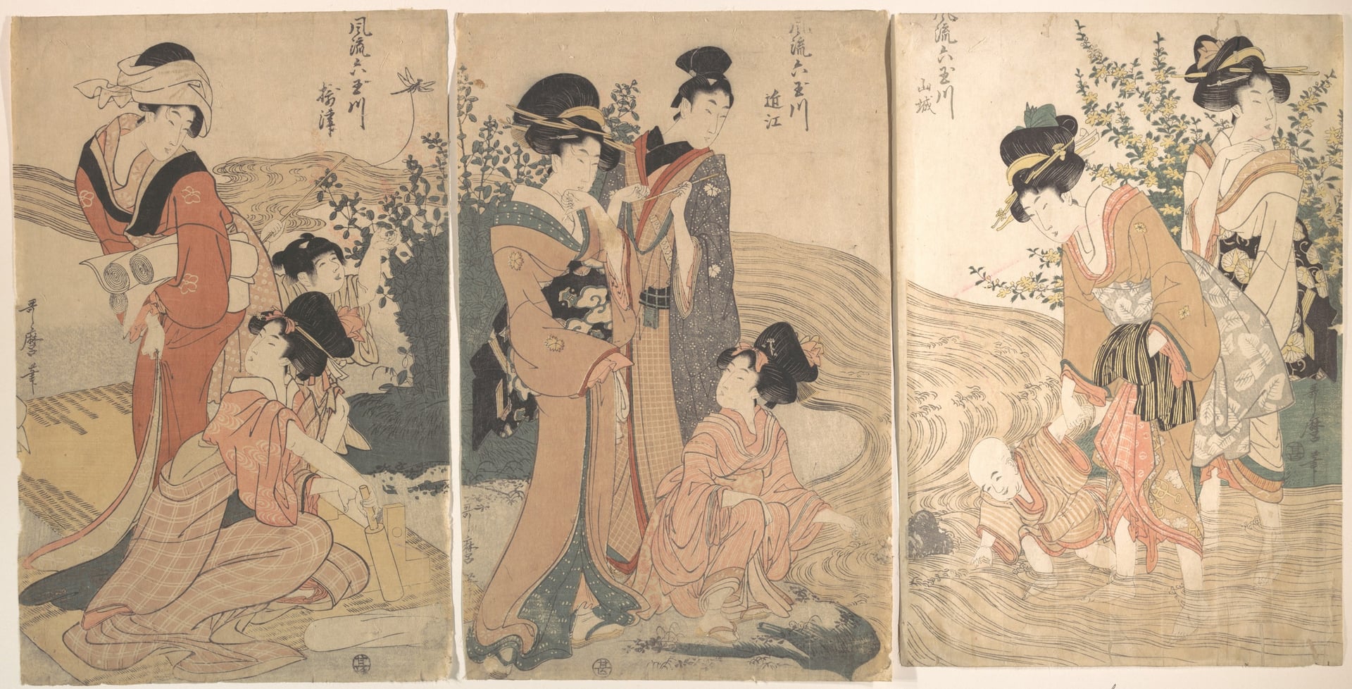 和服文化展示主题 - 风流六所川 - 展现女子和服河岸场景 